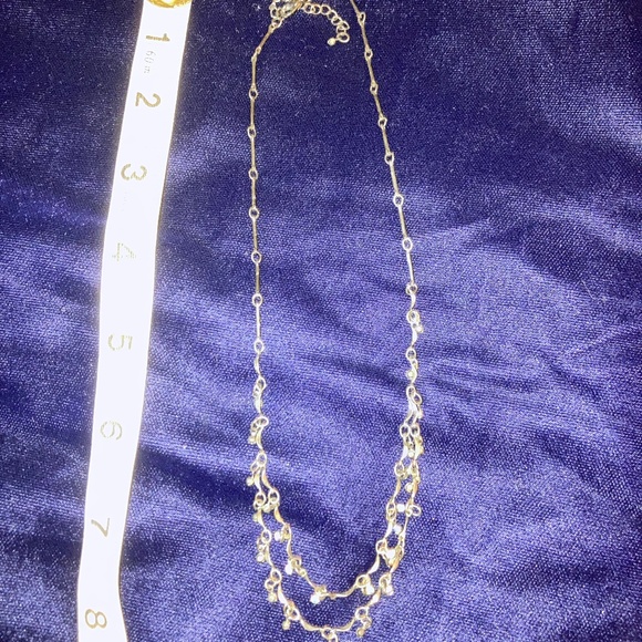 Double Tiered Dangle Sparkly Gems Necklace - Picture 1 of 3